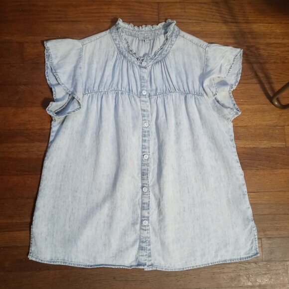 RAILS ruthie button down shirt in light acid wash (S) - Picture 4 of 15